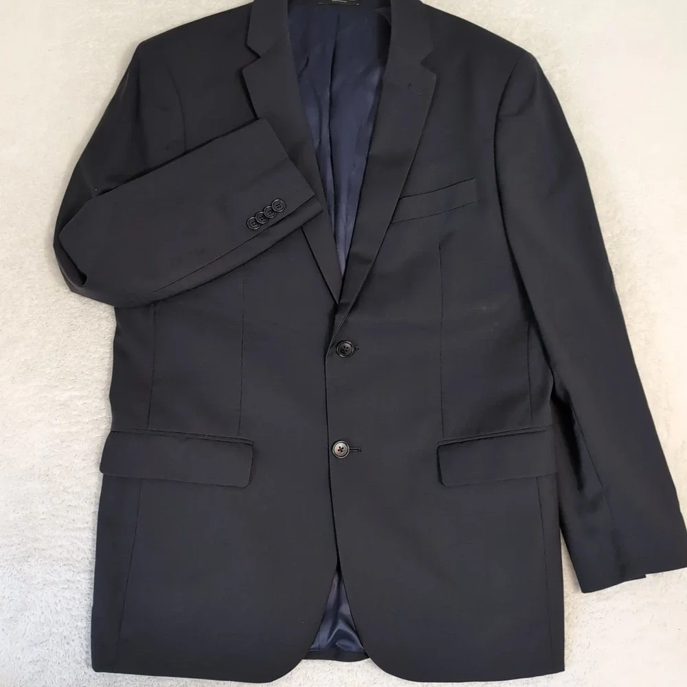 John Varvatos USA‎ Sport Coat Mens 40 Black 2 Button Cotton Modern Blazer